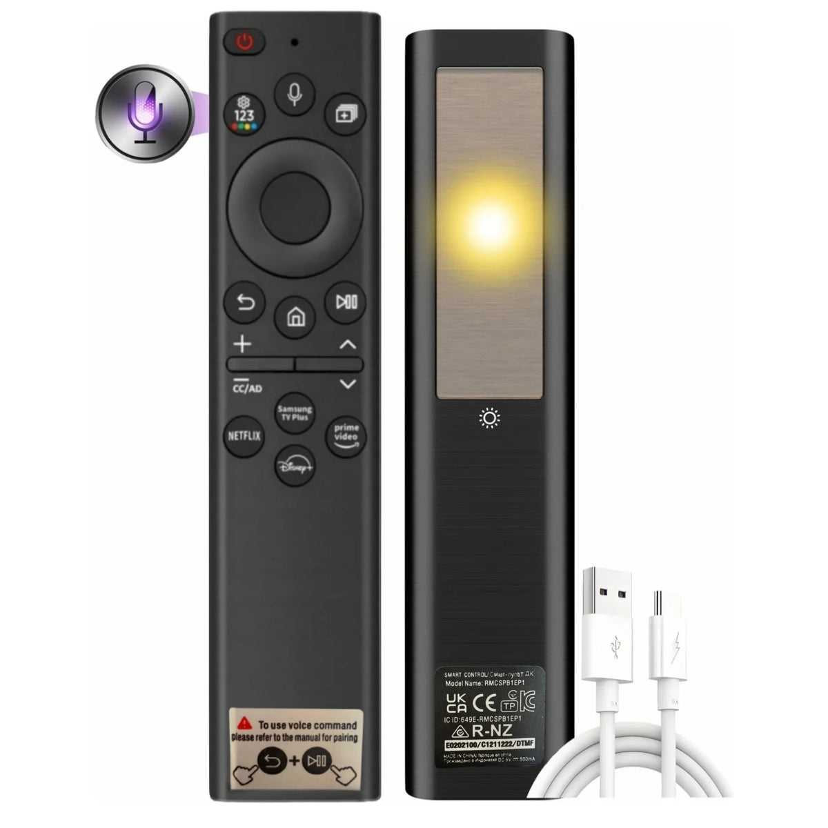 New Solar Charging BN59-01385A Voice Remote Replacement for 