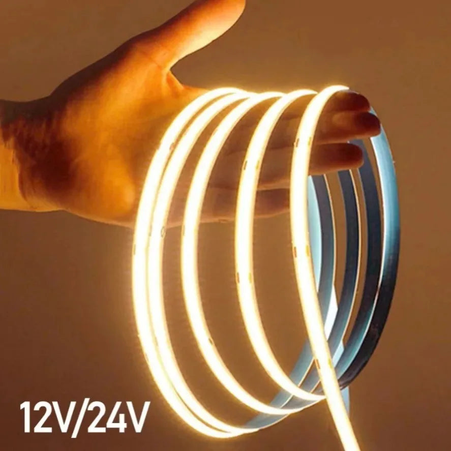Dimmabl LED COB Strip 10m 320LED DC 12V 24V FOB Lights for R