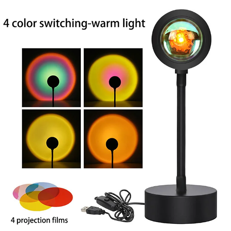LED Sunset Lamp Nightlights USB Projector Birthday Party Dec