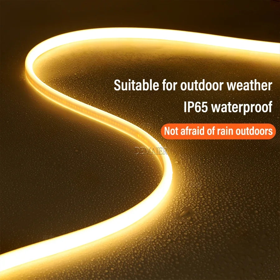220V 360 LEDs/m EU Plug COB LED Strip Light RA90 Flexible LE