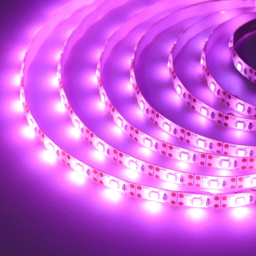 5V USB LED Strip Light with Adhesive Tape 2835 60LEDs Flexible LED Tape Waterproof Rope Light for TV Backlight Cabinet Lamp