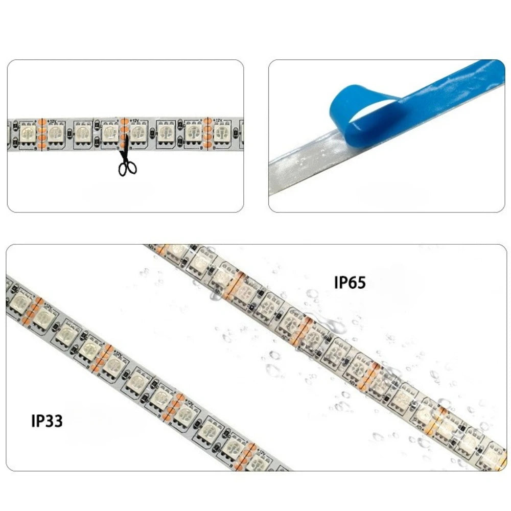 LED Strip 5050 DC 12V RGB Waterproof Flexible Neon Light Str