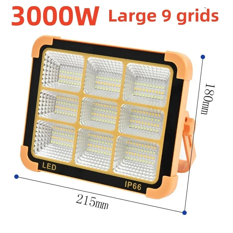 Solar Outdoor Lights Rechargeable Solar Flood Light LED Reflector Spotlight Rechargeable Projector Floodlight Construction Lamp