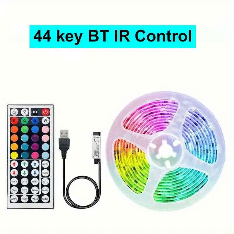 Led Strip Lights with 44 Key Remote Control 1m 5m 10m 20m RGB Tape Led Wall Room for Home Bedroom Party Decor TV Backlight