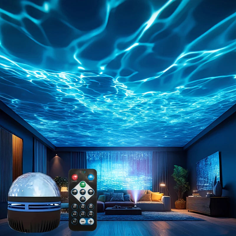 LED Night Light USB Water Wave Projector with Remote Control