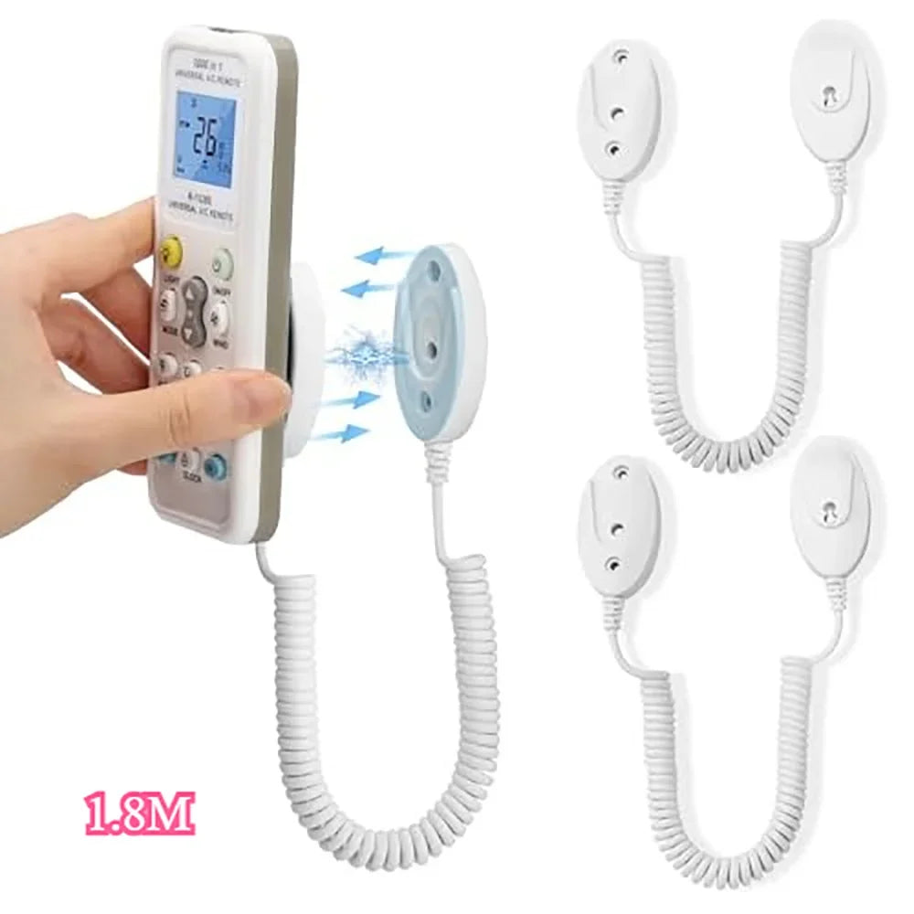 Anti-lost Retractable Security Cable 1/2PCS Magnetic Remote Control Holder with Spring Ropes Lock for TV Remote DVD Game Console