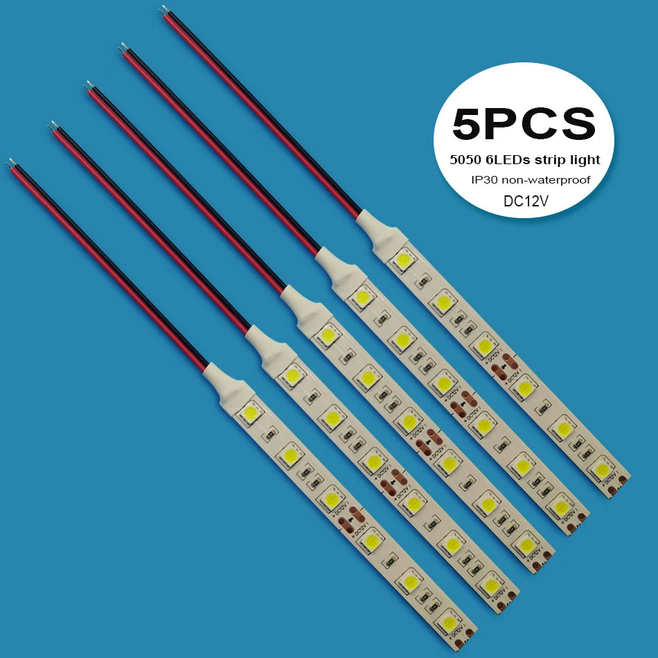 DC12V 5050 LED Strip Light 10cm 6LEDs LED Tape Flexible Light Strip Tira Home Decor Lamp Car Lamp 2PCS /5PCS