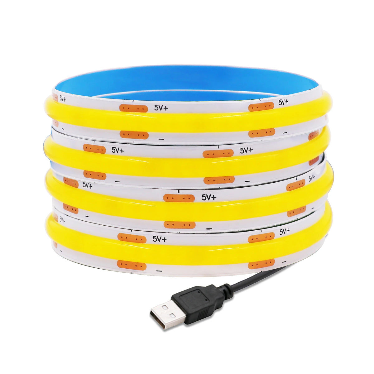 5V USB COB LED Strip with 2Pin Wire DC Plug 320leds/m Linear Dimmable Ribbon Tape Home Wardrobe Kitchen DIY TV Mirror Backlight