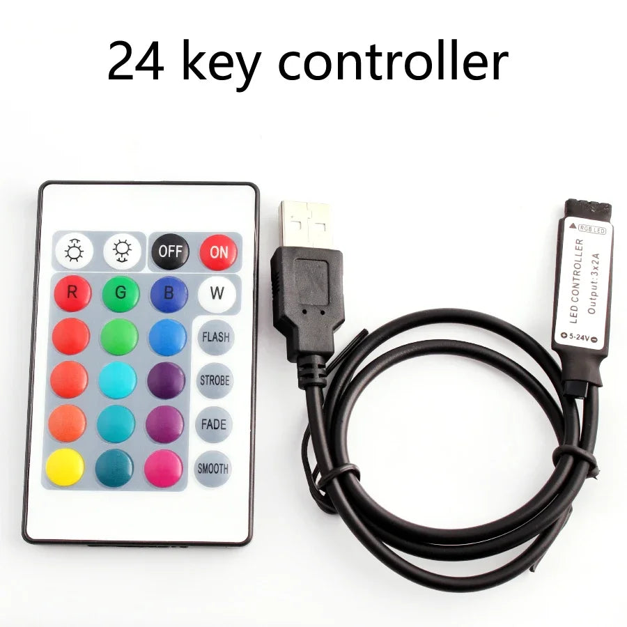 LED Strip RGB Controller Mini 3 24 44 Keys USB Connector IR 