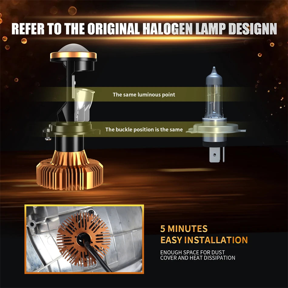 AILEO H4 9003/HB2 Led Headlight Bulbs Canbus 20000LM With Mi