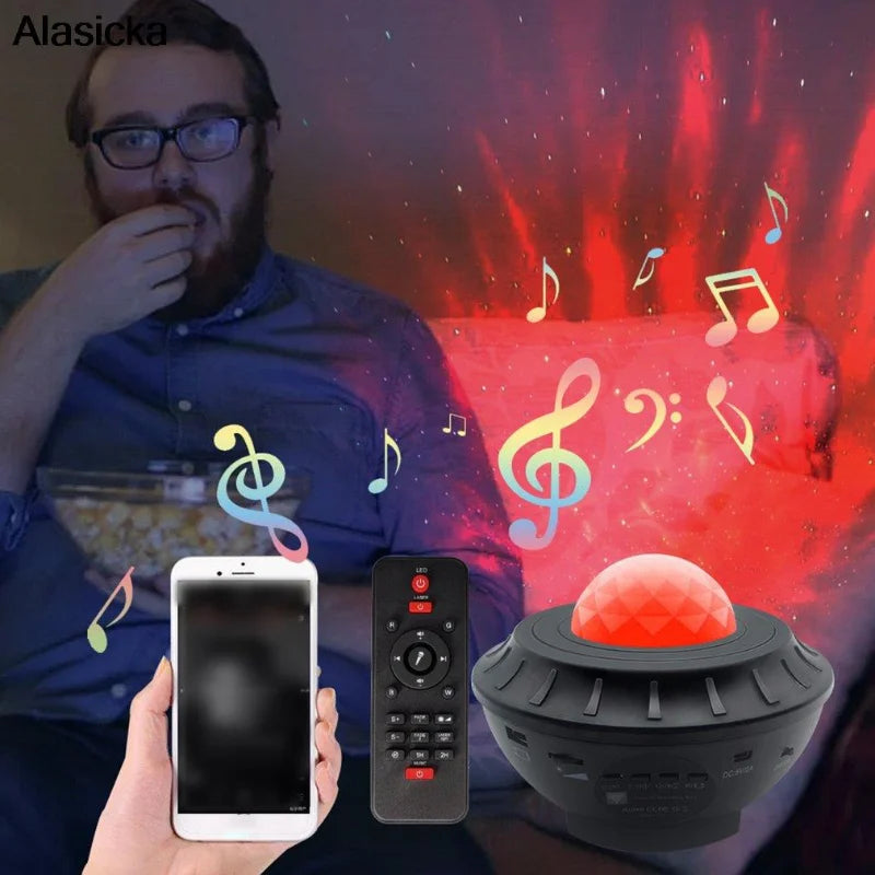 LED Star Projector Night Light Galaxy Starry Night Lamp Remo