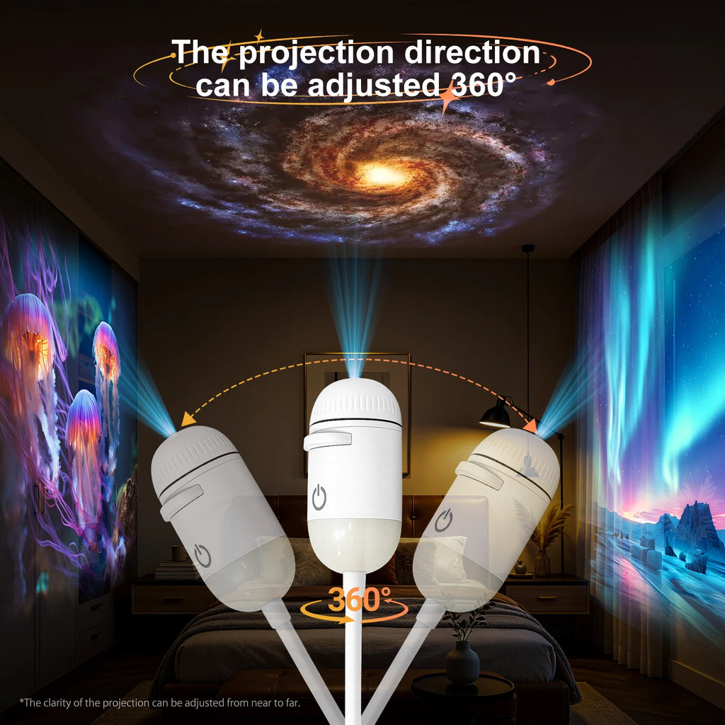 USB Mini Galaxy Projector Night Light 2-in-1 Starry Sky Ambi