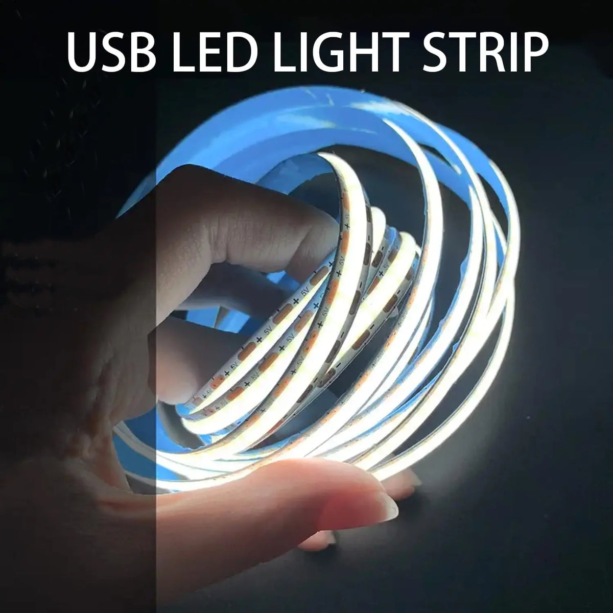 LED COB Light Strip Touch Dimmer Flexible Diode Tape 5V USB 