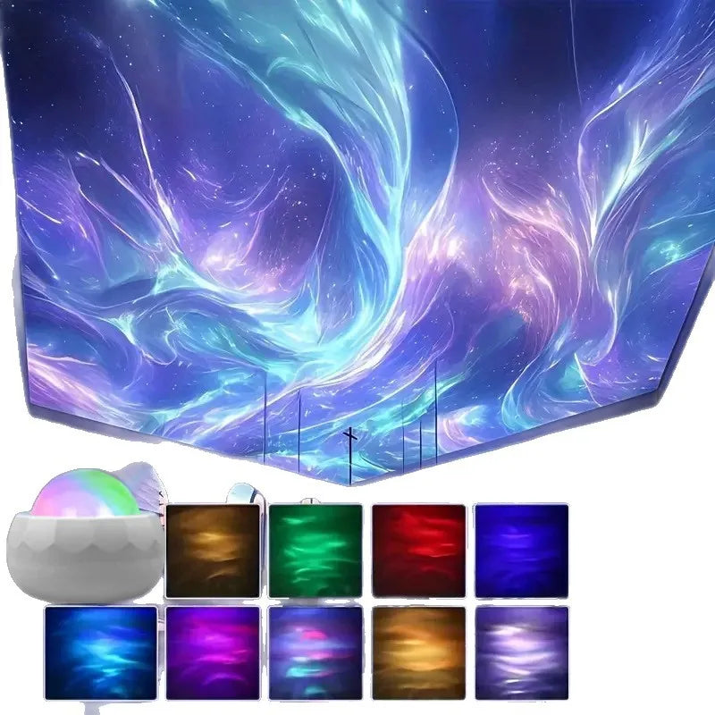360 Rotate LED Aurora Projector 7 RGB Modes USB Star Night L