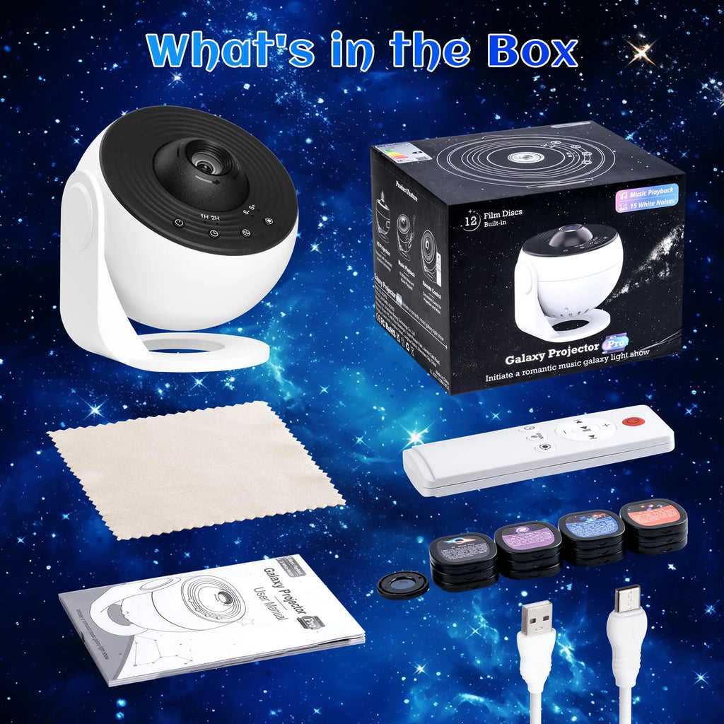 Galaxy Projector for Bedroom Pro Version HD 12 in 1 Film Dis