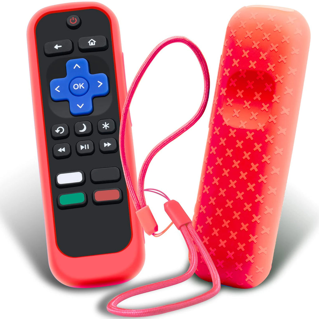 Case for Roku Remote Universal Replacement Controller Silicone Sleeve Skin Glow in The Dark(Red and Black Not Glow)