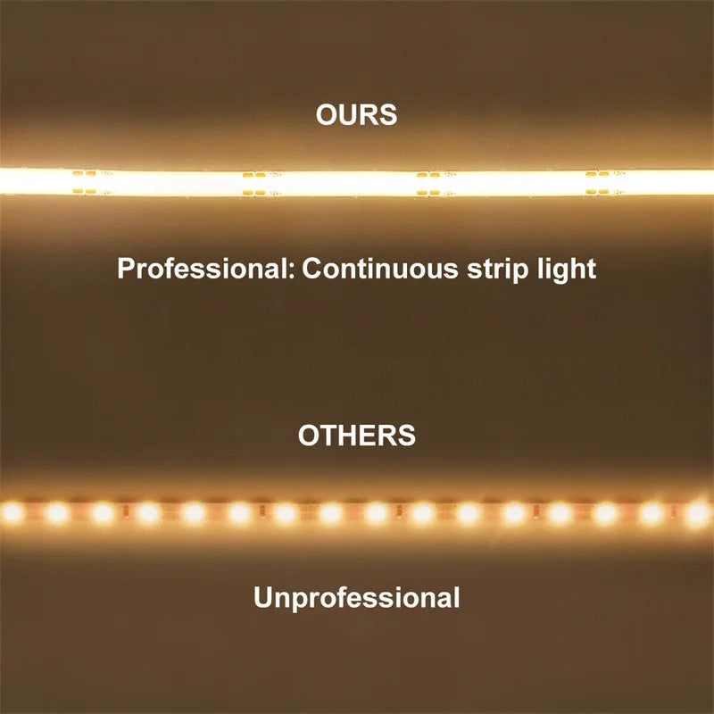 5V COB LED Light Strip USB COB Bendable Tape Light Flexible 