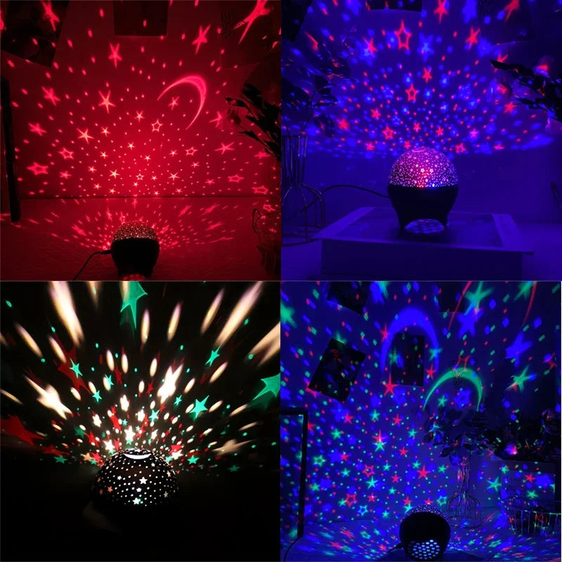 Projection Lamp RGB LED Starry Night Light USB Power Supply 