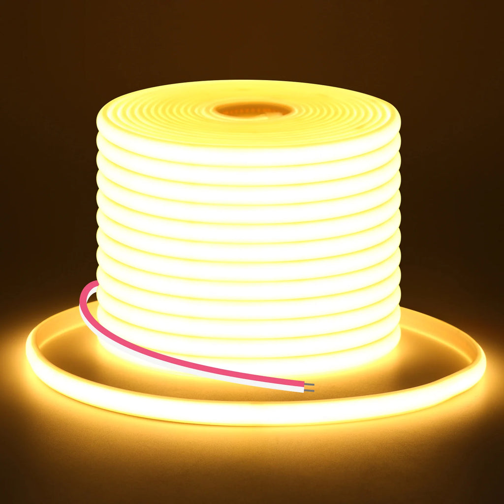 12V 24V COB LED Strip 320LEDs Flexible Neon Tape Light IP67 Waterproof LED Ribbon Rope Density Linear Light with Adhesive Tape