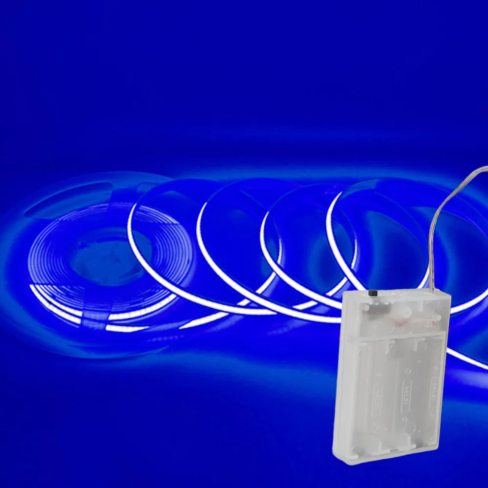 8mm PCB COB LED Strip DC5V 3AA Battery Powered 320LEDs/M Warm Natural Cool White Flexible Tape for Cabinet TV Bedroom Backlight