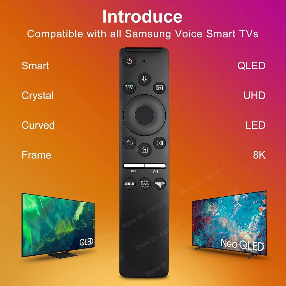 Voice Replacement Remote Control for Samsung TV Curved Frame