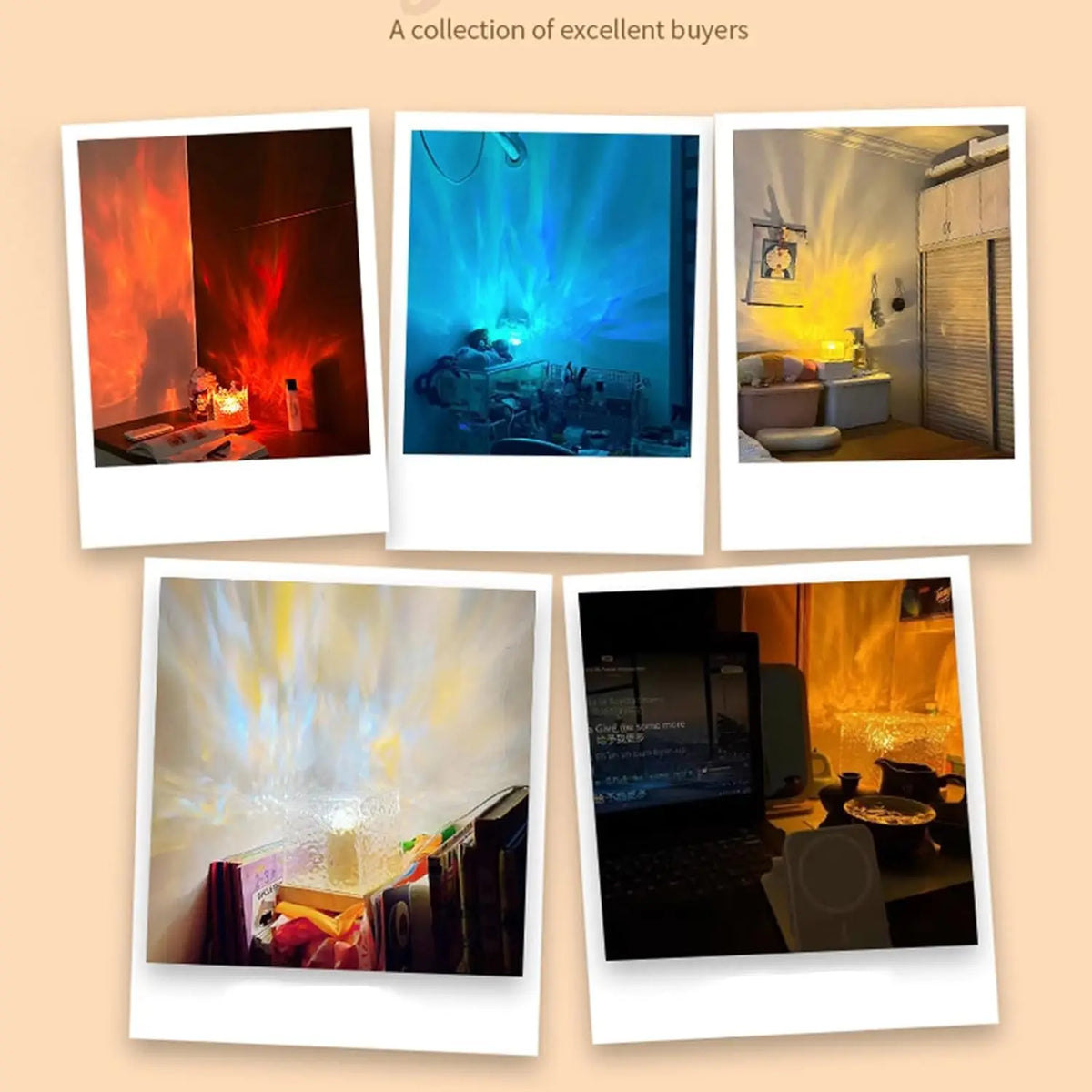 Ocean Wave Projector Light 16 Colors Midnight Aura Aurora Gl