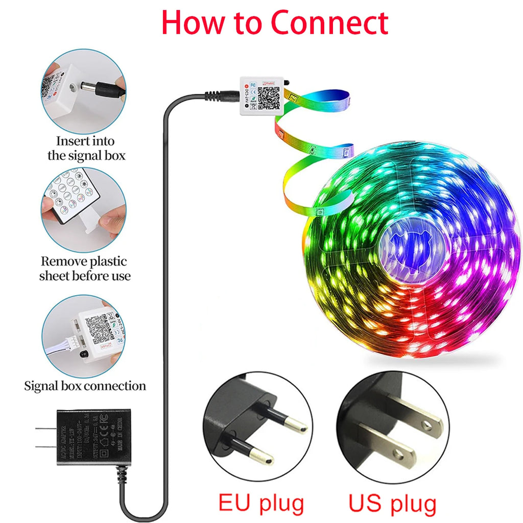 Led Lights for Room Music Sync RGB Led Strip Lights 10m 20m 
