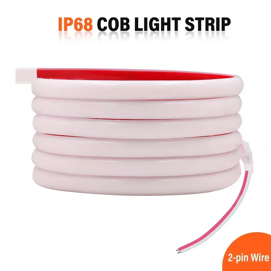 24V 12V IP68 COB LED Strip Waterproof 3000K4000K 6000K Neon Light Underwater 12V 320Leds/m Flexible Ribbon Tape RA90 Lighting