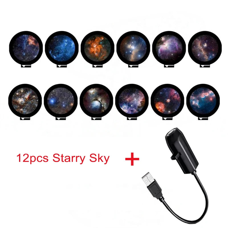 Starry Sky Projection Light 5 Patterns LED Planet Aurora Moon Dolphin Starfish Indoor Ceiling Decoration Projection Lamp Gift