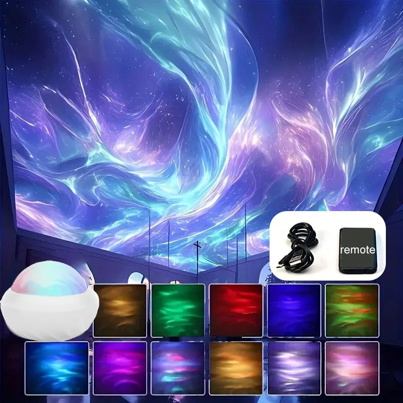 360 Aurora Ball Atmosphere Night Lights Starry Sky Northern Projector Lamp USB Plug with Remote Control for Room Party Decor