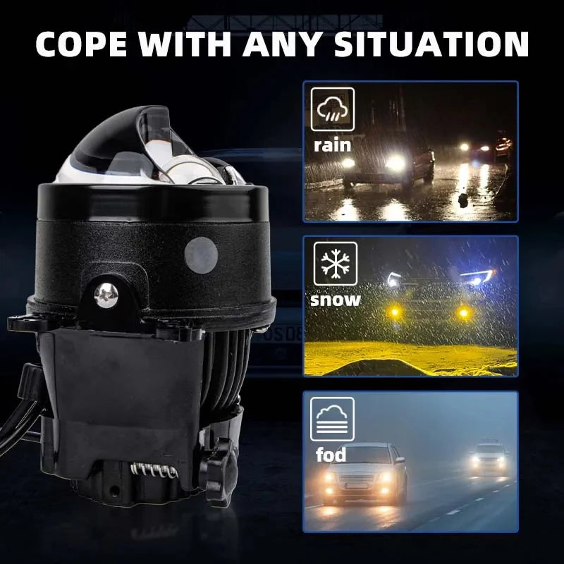 12V 24V 3Inch Bi-led Fog Lights H1 Hb3 H8 9005 320W Led Proj