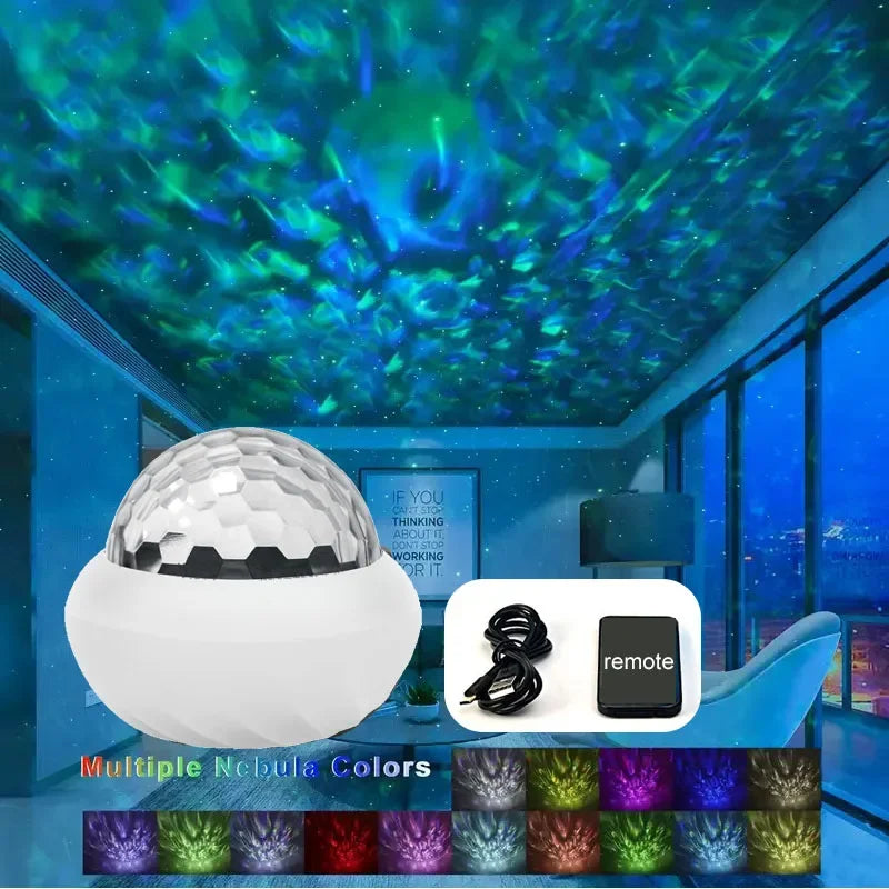 360 Aurora Ball Atmosphere Night Lights Starry Sky Northern Projector Lamp USB Plug with Remote Control for Room Party Decor