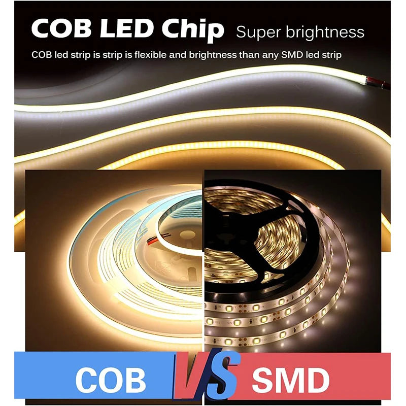 5V COB LED Strip Light Self-adhesive USB Flexible LED Tape w