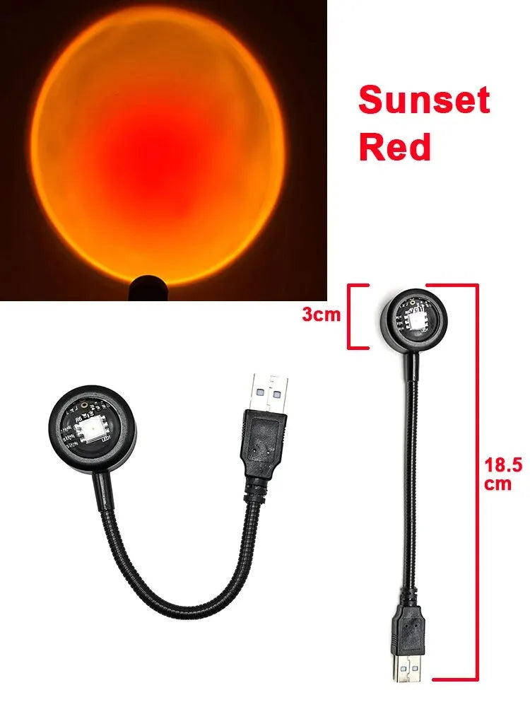 MeeToo USB Sunset Mood Lamp Led Projector Neon Night Light for Living Room Decor Bedroom Background Photography Wall Atmosphere