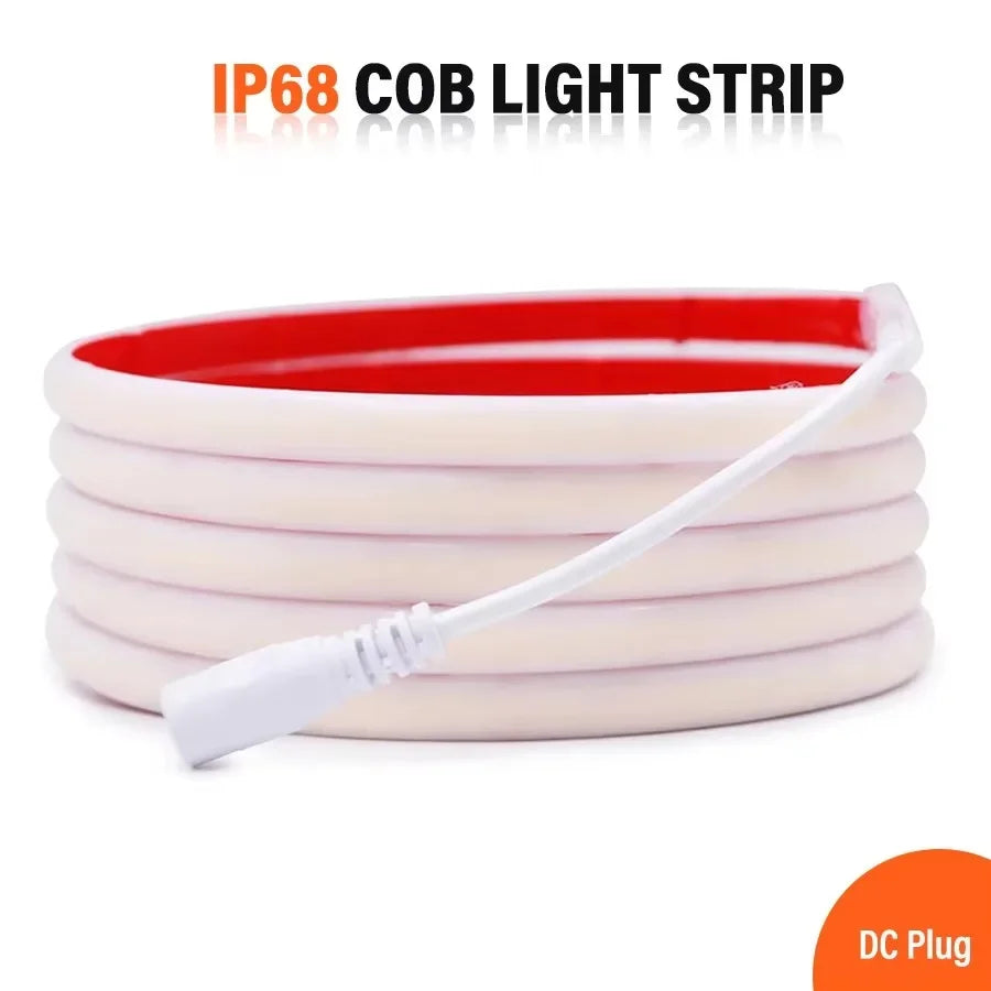 24V 12V IP68 COB LED Strip Waterproof 3000K4000K 6000K Neon Light Underwater 12V 320Leds/m Flexible Ribbon Tape RA90 Lighting