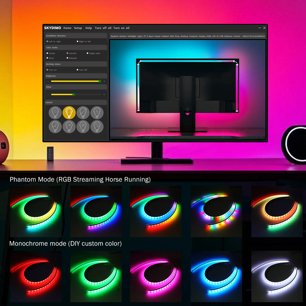Skydimo RGB Gaming Lights Strip Music Game Sync Color 24 27 