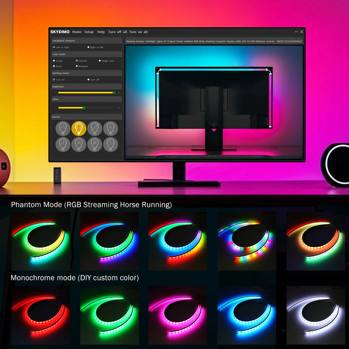 Skydimo RGB Gaming Lights Strip Music Game Sync Color 24 27 