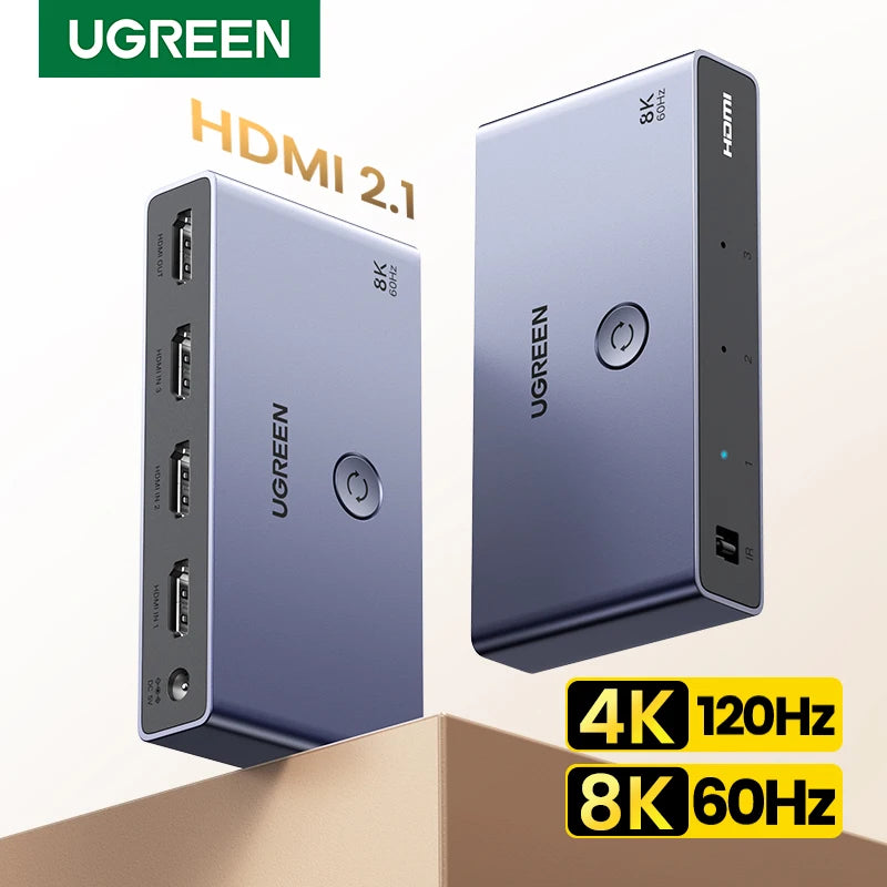 UGREEN HDMI 2.1 2.0 8K Switch 3 in 1 Out with Remote Control
