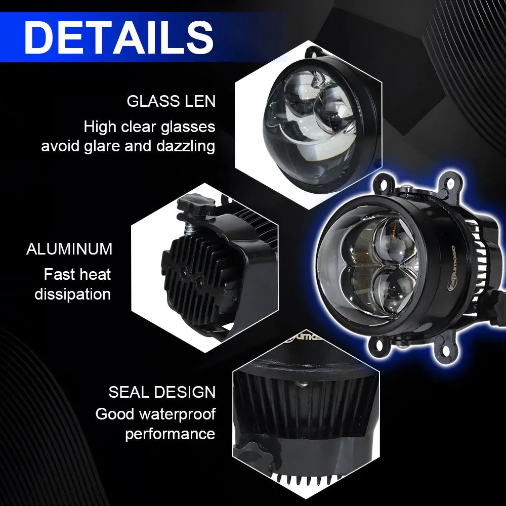Universal 3Inch Bi-led Fog Lights H1 Hb3 H8 9005 Led Project