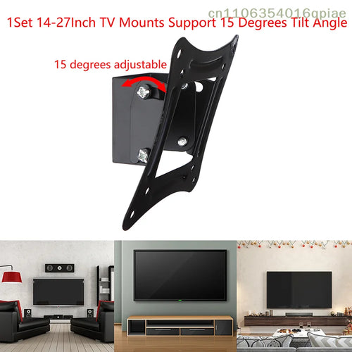 1 Set 14-27Inch TV Mounts LCD LED Monitor Wall Mount Bracket