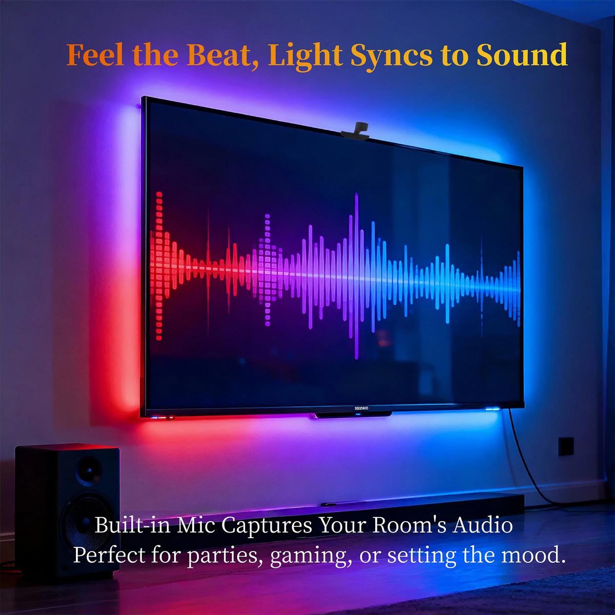 WACUAAO AI Sync LED TV Backlight with Camera Music Sync USB 