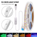 5V USB LED Strip SMD2835 Dimmable Touch Switch Kitchen TV Ba