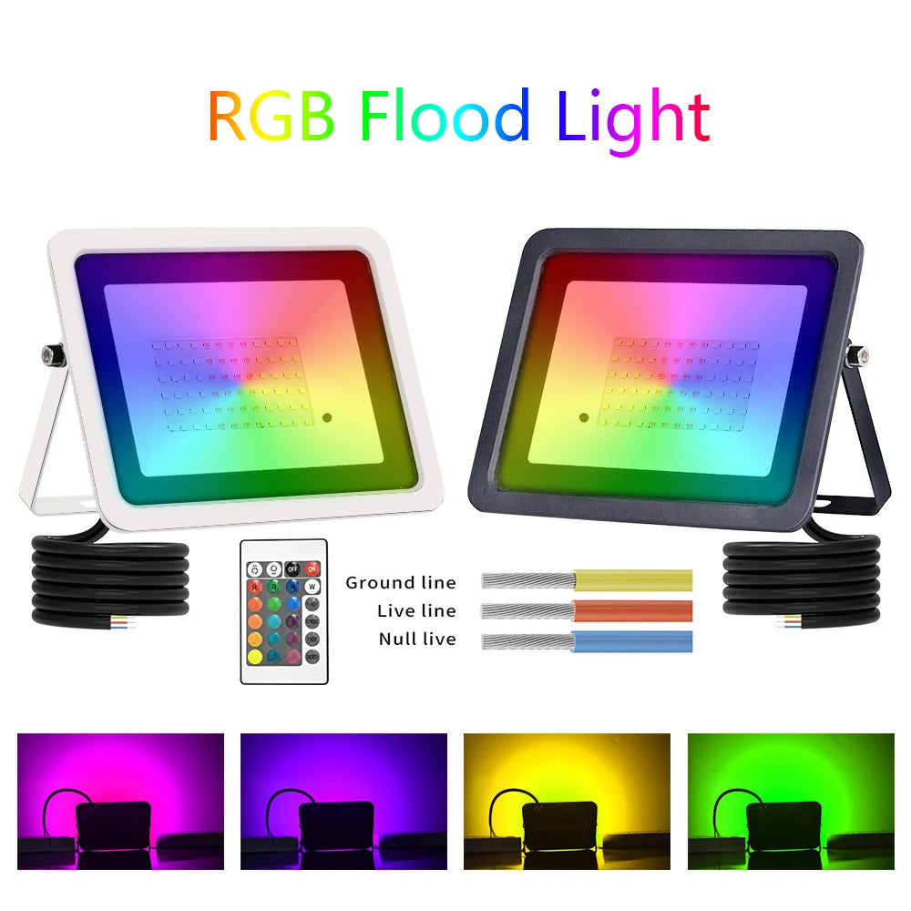 Led RGB Flood Light 20W 30W 50W 100W IP68 Outdoor Floodlight
