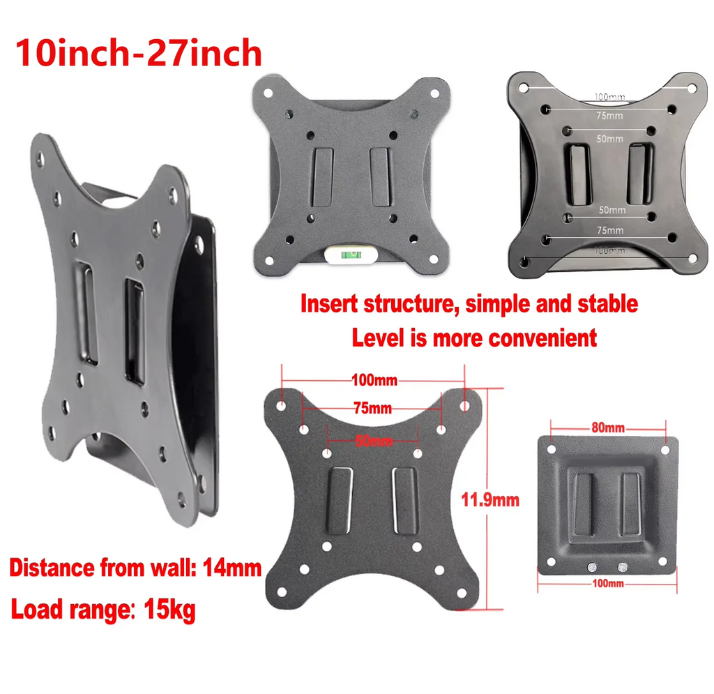 7-32 Inch TV Mount Wall Mount Snap Fasterner Flat Bracket Un