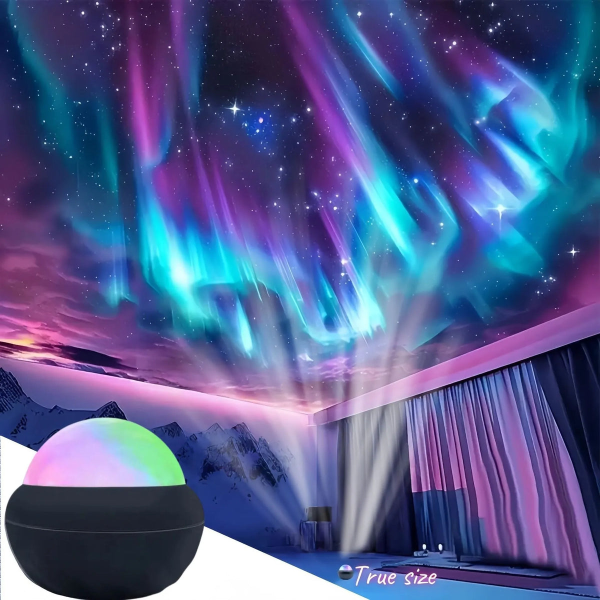 Control USB LED Galaxy Projector Lamp 360 Auto Rotating Ball