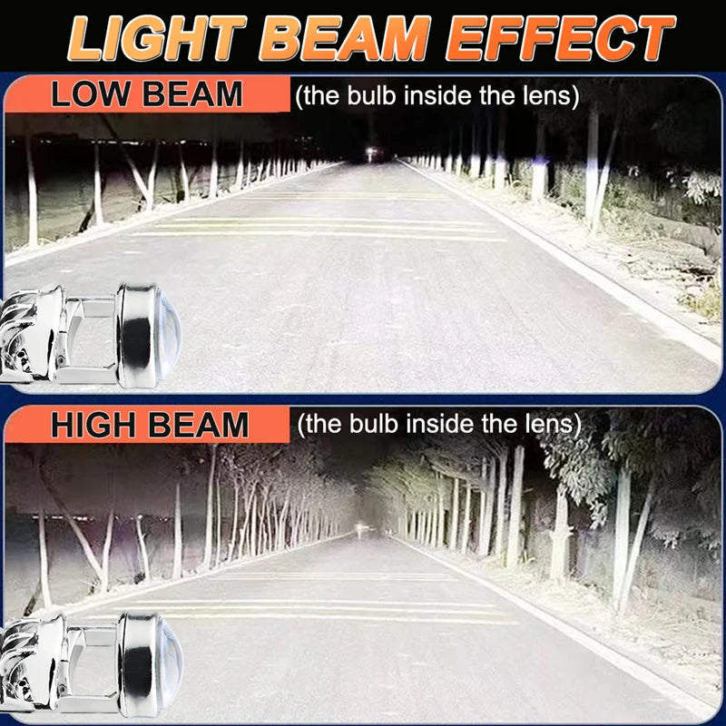 2PCS H7 LED Projector Lens Headlight H7 Car Bulb 6000K 30W/6