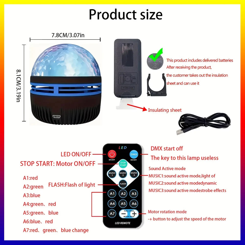 LED Starry Night Sky Projector Aurora USB Remote Control RGB