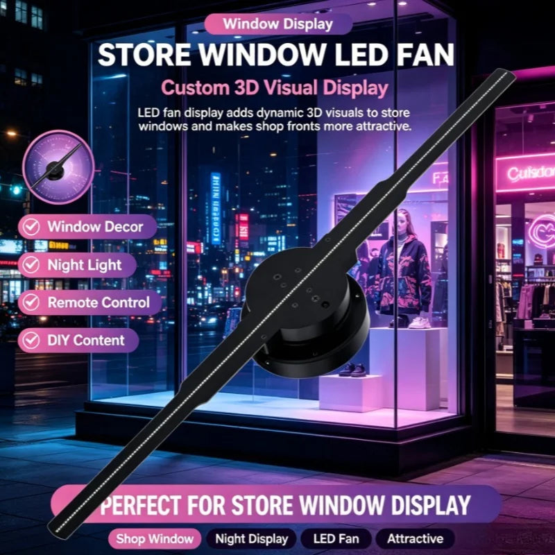 3D Holographic Fan Mobile Remote Control Custom Icon DIY Vid