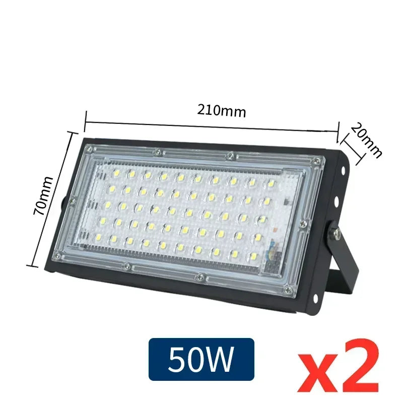 2pcs/lot Led Floodlight 50W 100W AC 110V 220V Outdoor Flood Light Spotlight LED Street Lamp Projector Exterior IP65 Waterproof