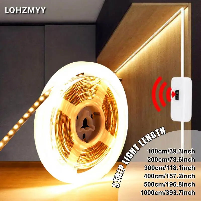 A 5V Low-Voltage Led Light Strip with Gesture Sensor Switch USB Interface Can Be Cut and Pasted onto Stairs Cabinets Mirror Backgrounds Picture Frames Kitchen and Bathroom Areas Bed Surrounds Space-Th